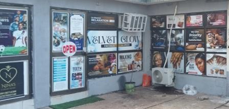 Velvet Glow Makurdi storefront at Jackies Plaza, 3 Atiku Abubakar Road, Makurdi opposite Prestige International Technical and Science College - waxing and teeth whitening spa